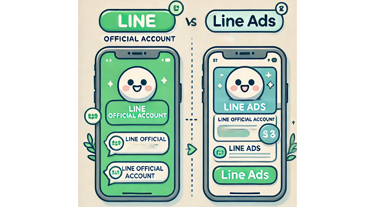 「LINE公式アカウント」と「LINE広告」のイメージ"