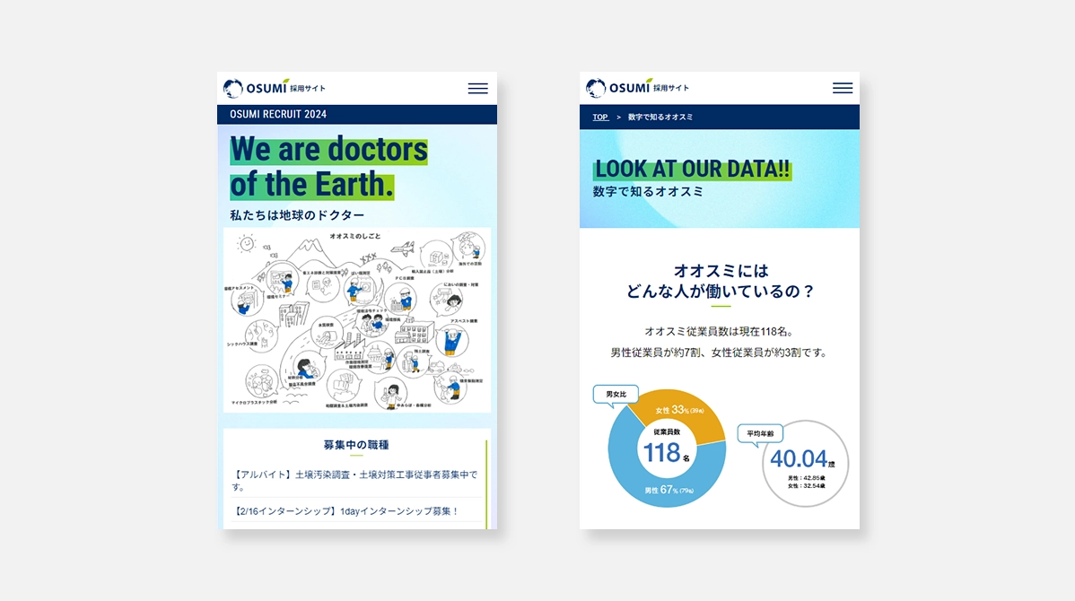 オオスミ 採用サイト イメージ